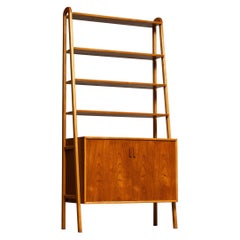 1950s Slim Shelfs / Bookcase / Sideboard in Teak and Beech by Brantorps, Sweden