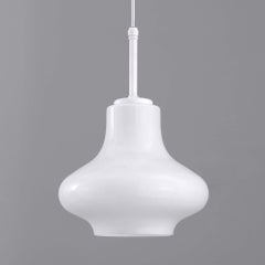 1950s Slovak Curved Opaline Glass Pendant Lights