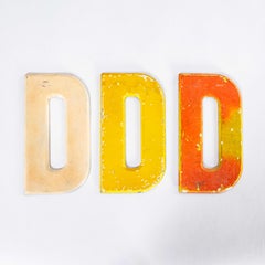 1950's Small American Vintage Gas Station Enamel Marquee Letter - D