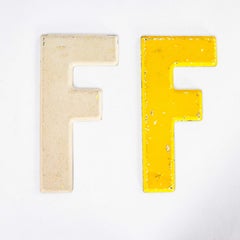 1950's Small American Vintage Gas Station Enamel Marquee Letter - F