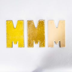 1950's Small American Vintage Gas Station Enamel Marquee Letter - M