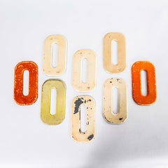 1950's Small American Vintage Tankstelle Emaille Marquee Letter - O