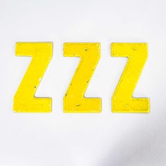 1950's Small American Vintage Gas Station Enamel Marquee Letter - Z