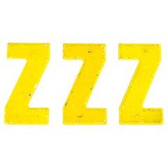 1950's Small American Vintage Gas Station Enamel Marquee Letter - Z
