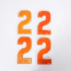 1950's Small American Vintage Gas Station Enamel Marquee Number - 2
