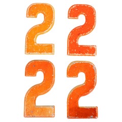 1950's Small American Vintage Gas Station Enamel Marquee Number - 2