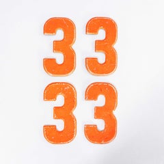 1950's Small American Vintage Gas Station Enamel Marquee Number - 3