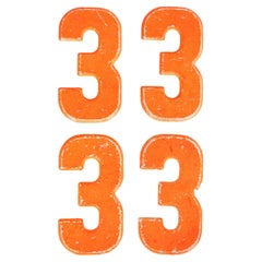 1950's Small American Vintage Gas Station Enamel Marquee Number - 3
