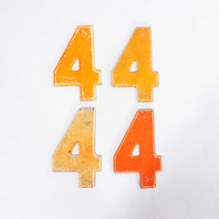 1950's Small American Vintage Gas Station Enamel Marquee Number - 4