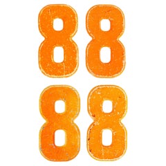 1950's Small American Vintage Gas Station Enamel Marquee Number - 8