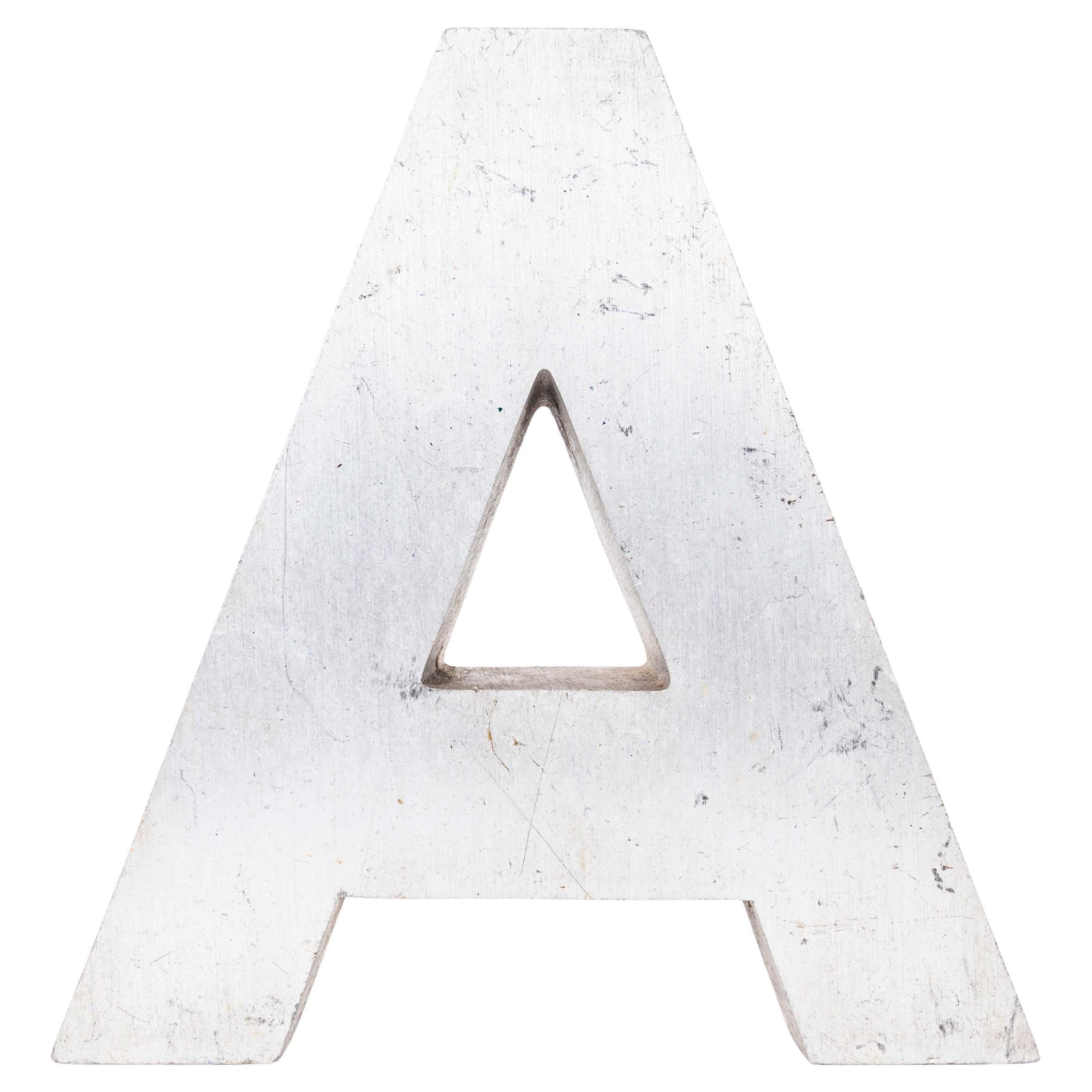 1950's Small Cast Aluminium Sign Letter - A