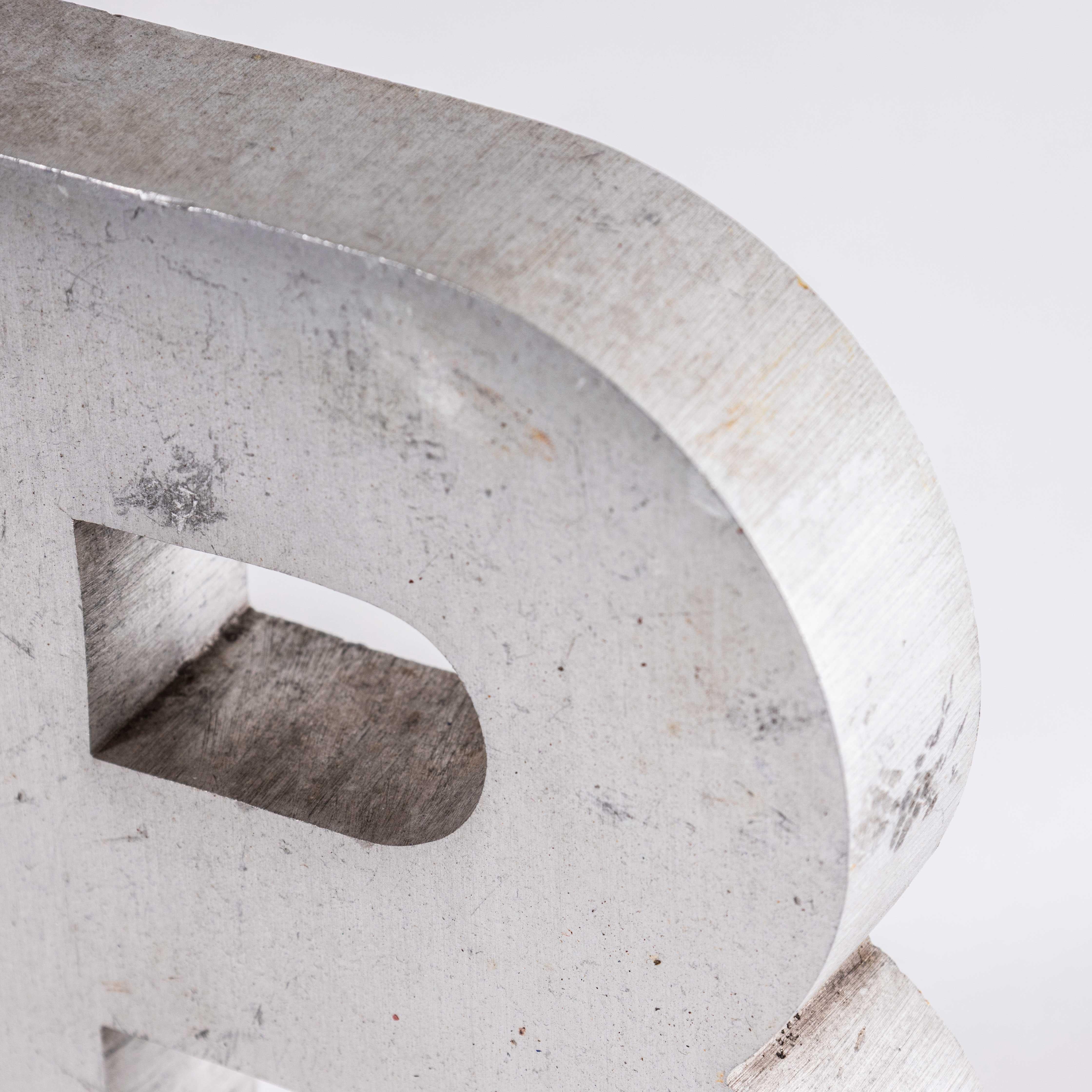1950's Small Cast Aluminium Sign Letter - B In Good Condition For Sale In Hook, Hampshire