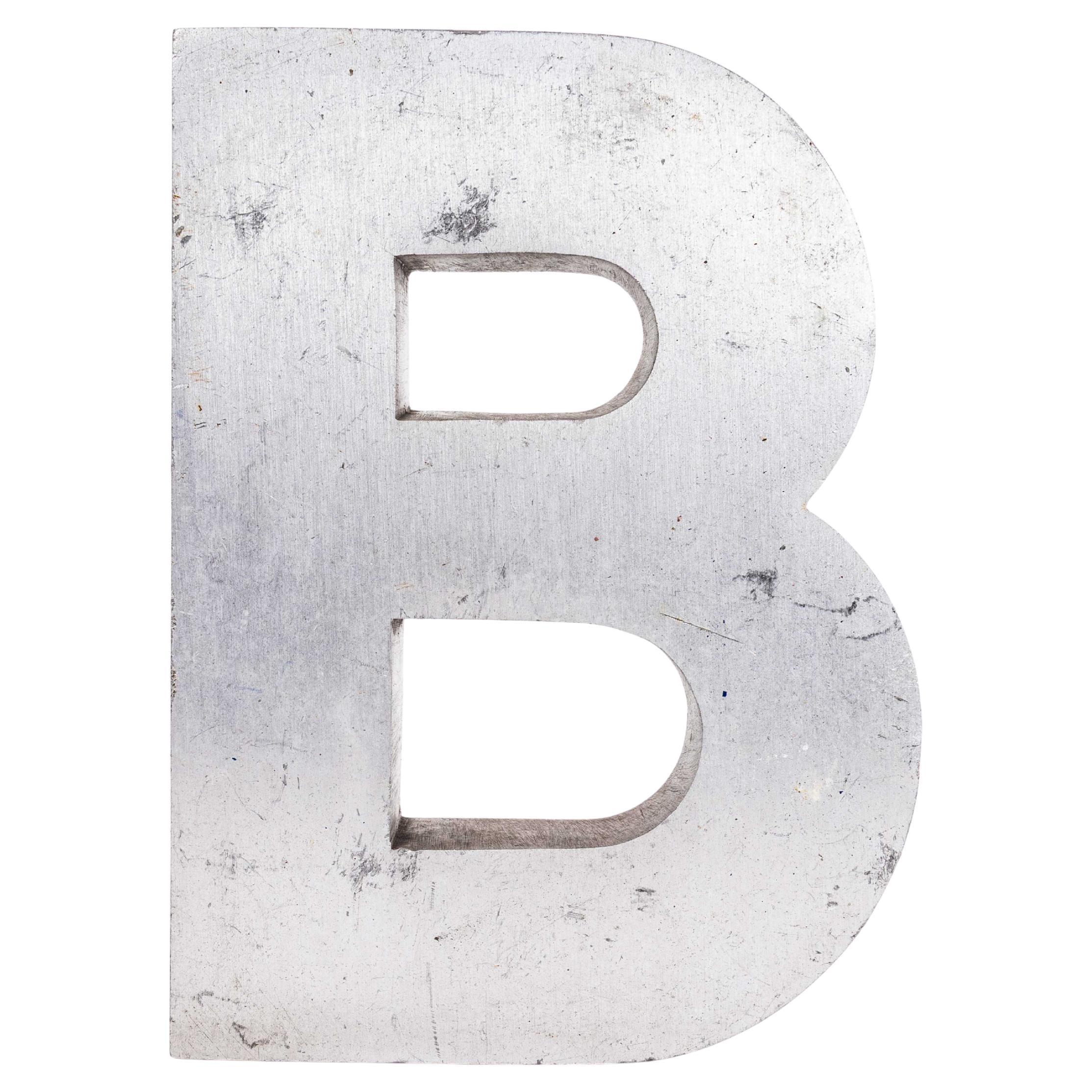 1950's Small Cast Aluminium Sign Letter - B For Sale