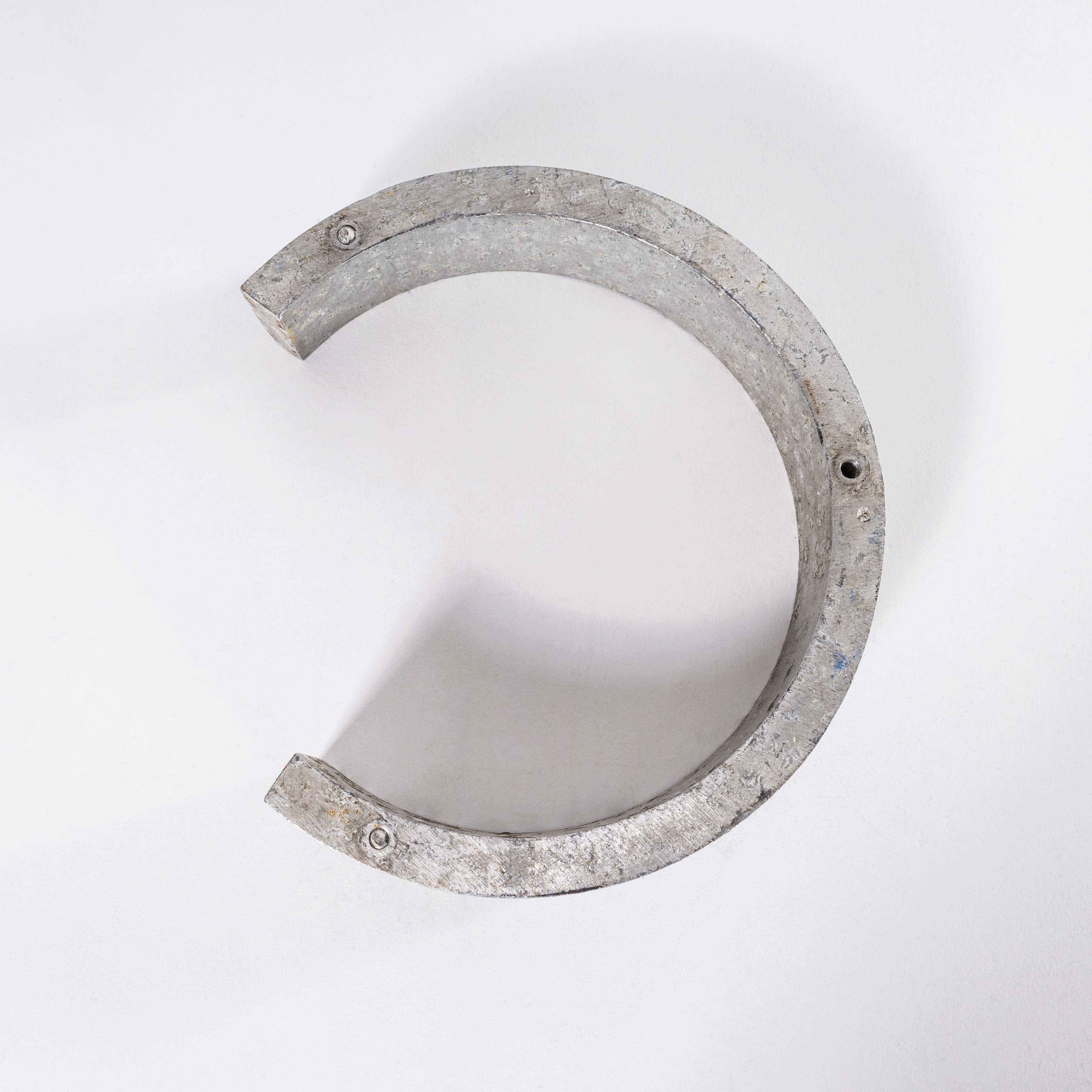 Aluminum 1950's Small Cast Aluminium Sign Letter - C For Sale