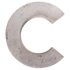 1950's Small Cast Aluminium Sign Letter - C