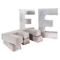 1950's Small Cast Aluminium Sign Letter - E