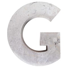 1950's Small Cast Aluminium Sign Letter - G