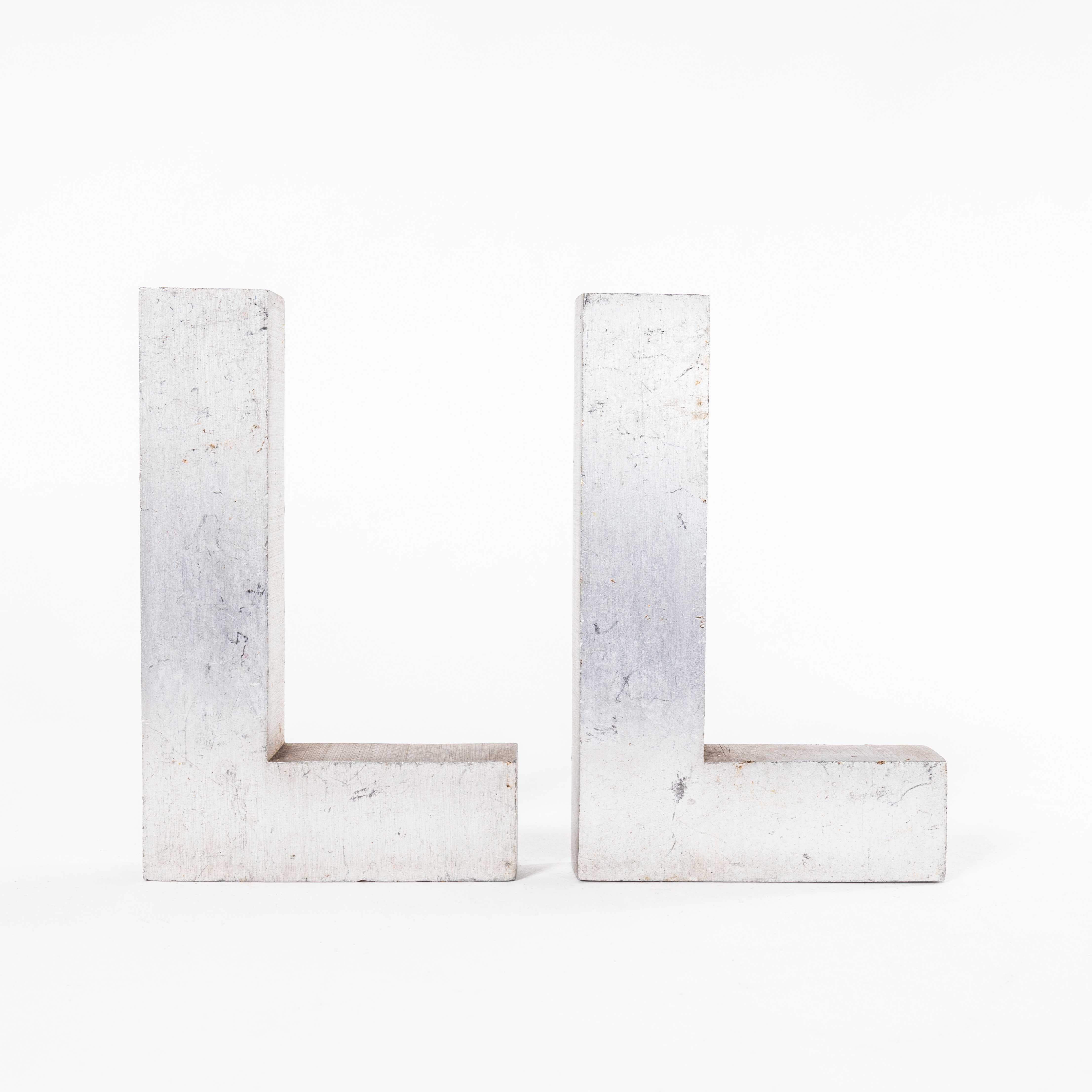 1950’s Small Cast Aluminium Sign Letter – L. 
Heavy quality American cast aluminium signage letter. Listing for a single letter as photographed. Other group images are included for inspiration.

Workshop Report:
Our workshop team inspect every