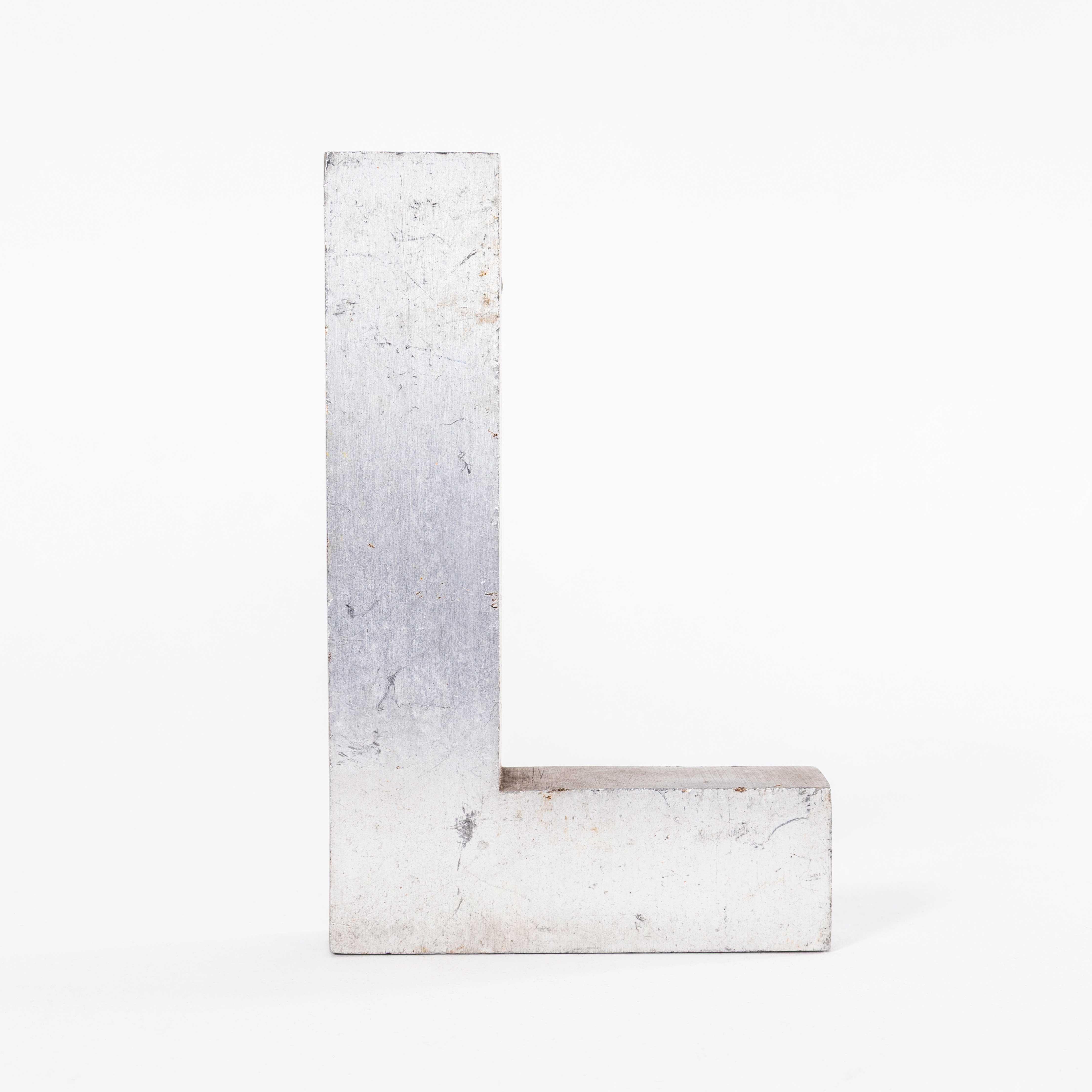 Mid-20th Century 1950's Small Cast Aluminium Sign Letter - L For Sale