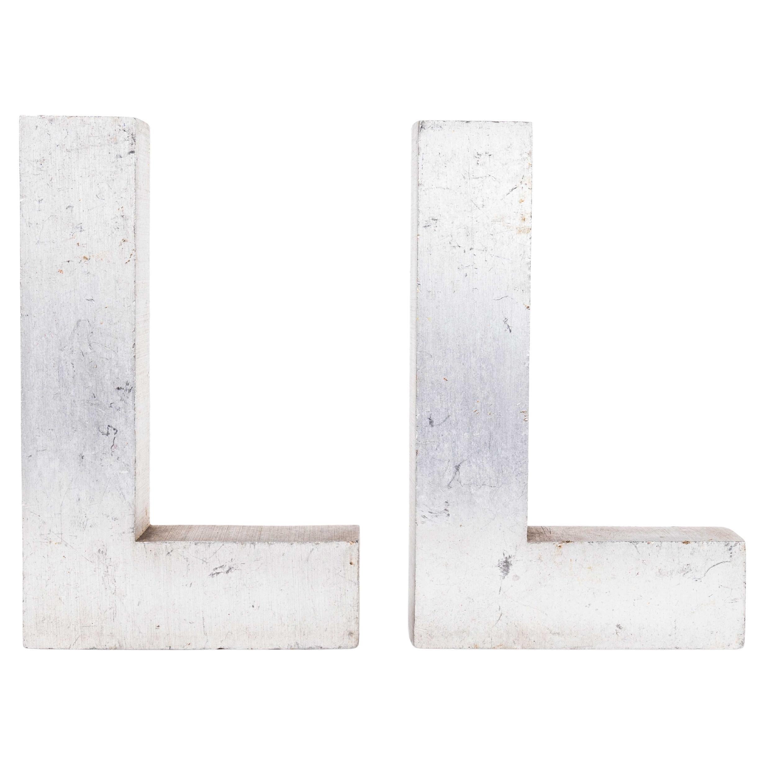 1950's Small Cast Aluminium Sign Letter - L