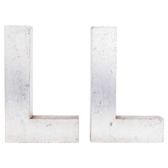 1950's Small Cast Aluminium Sign Letter - L