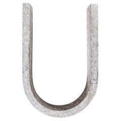 1950's Small Cast Aluminium Sign Letter - U