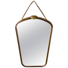 1950s Small Mirror with Golden Frame