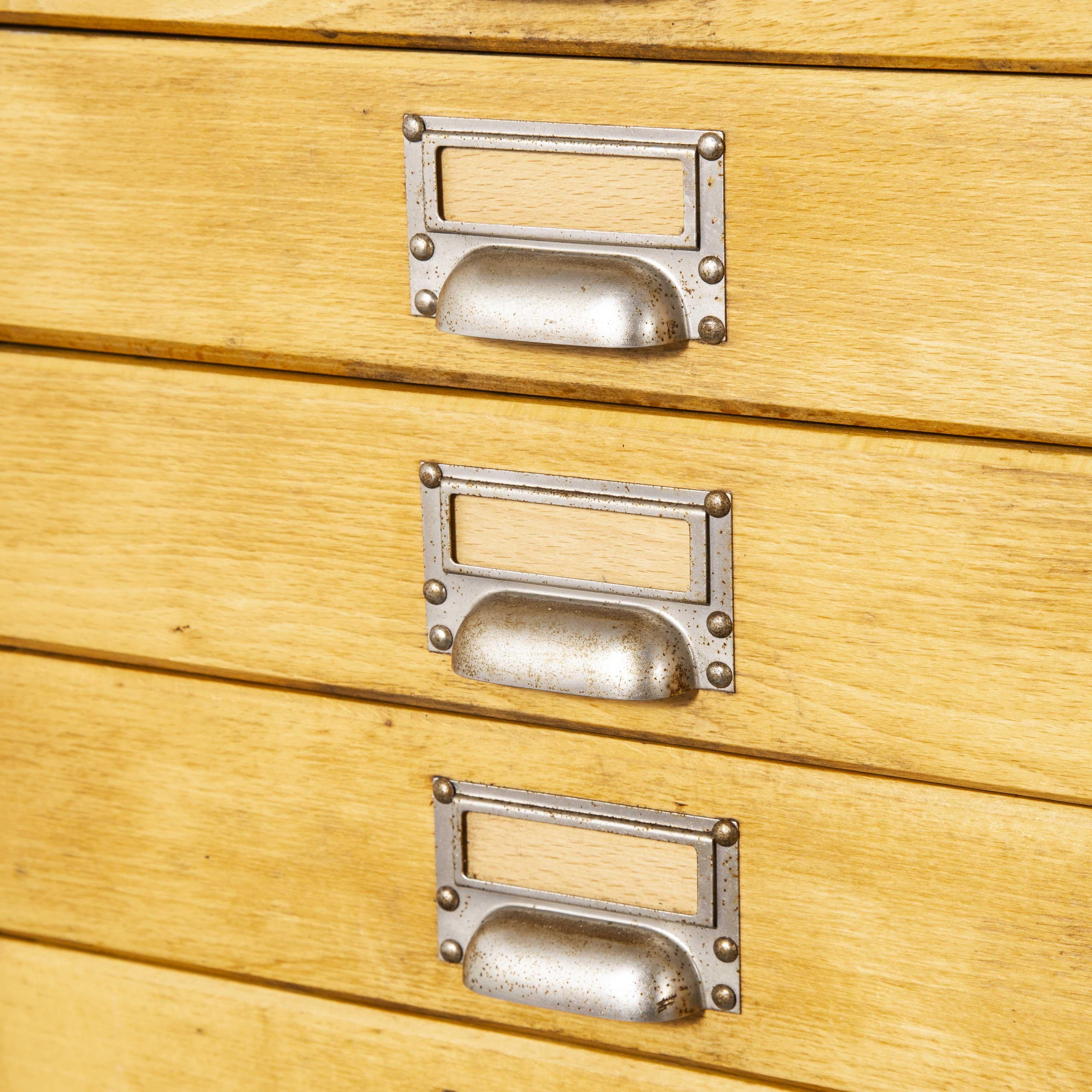 German 1950s Small Multi Drawer Jewelers Cabinet, Twelve Drawers