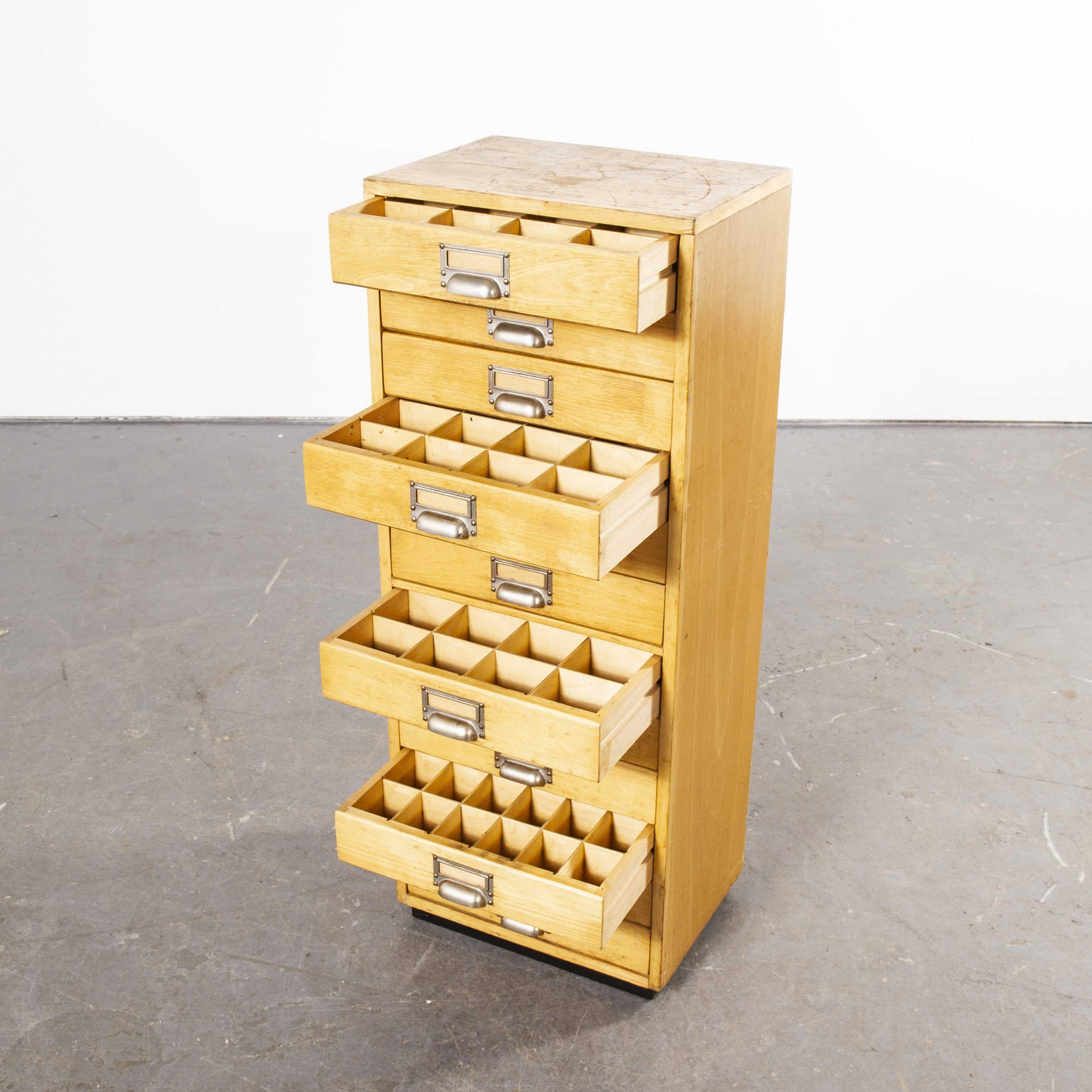 1950s Small Multi Drawer Jewelers Cabinet, Twelve Drawers In Good Condition In Hook, Hampshire