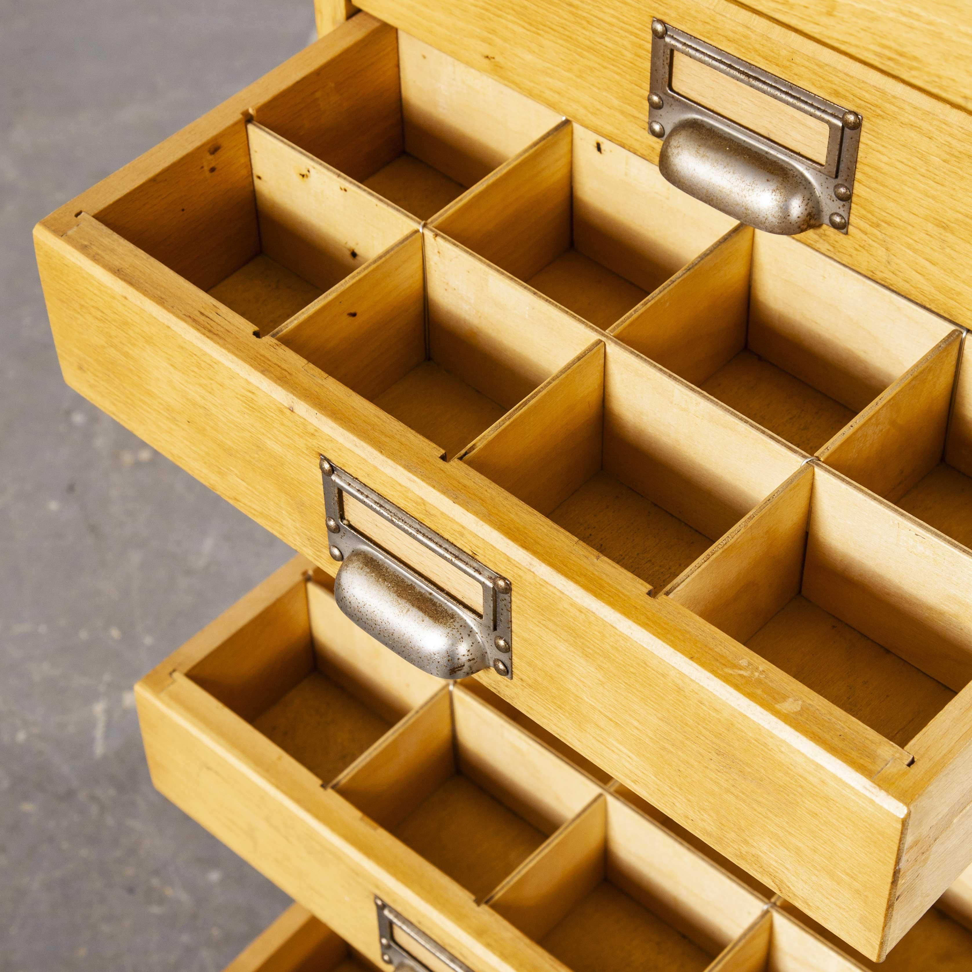 Mid-20th Century 1950s Small Multi Drawer Jewelers Cabinet, Twelve Drawers