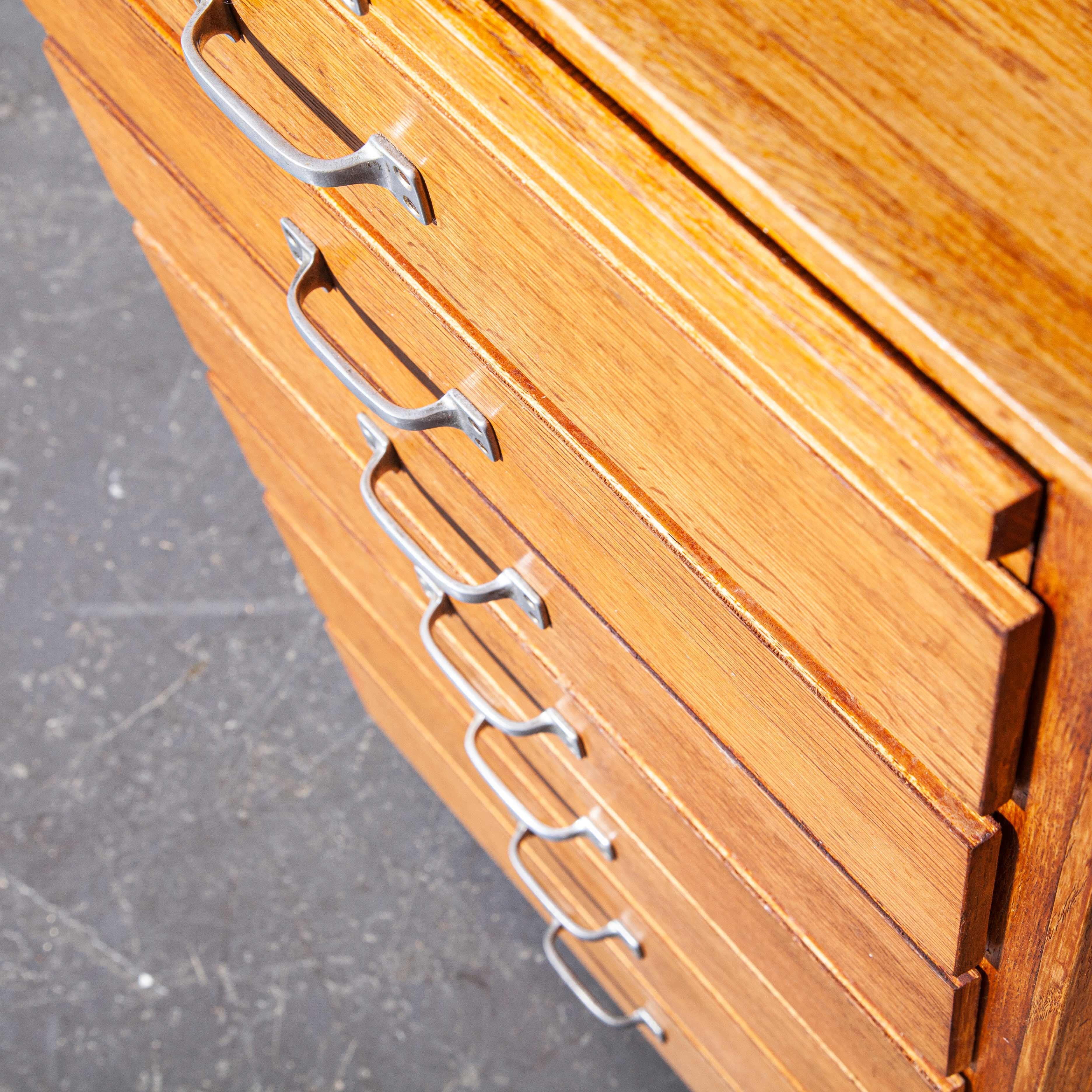 1950s Small Oak Apothecary Chest of Drawers 4