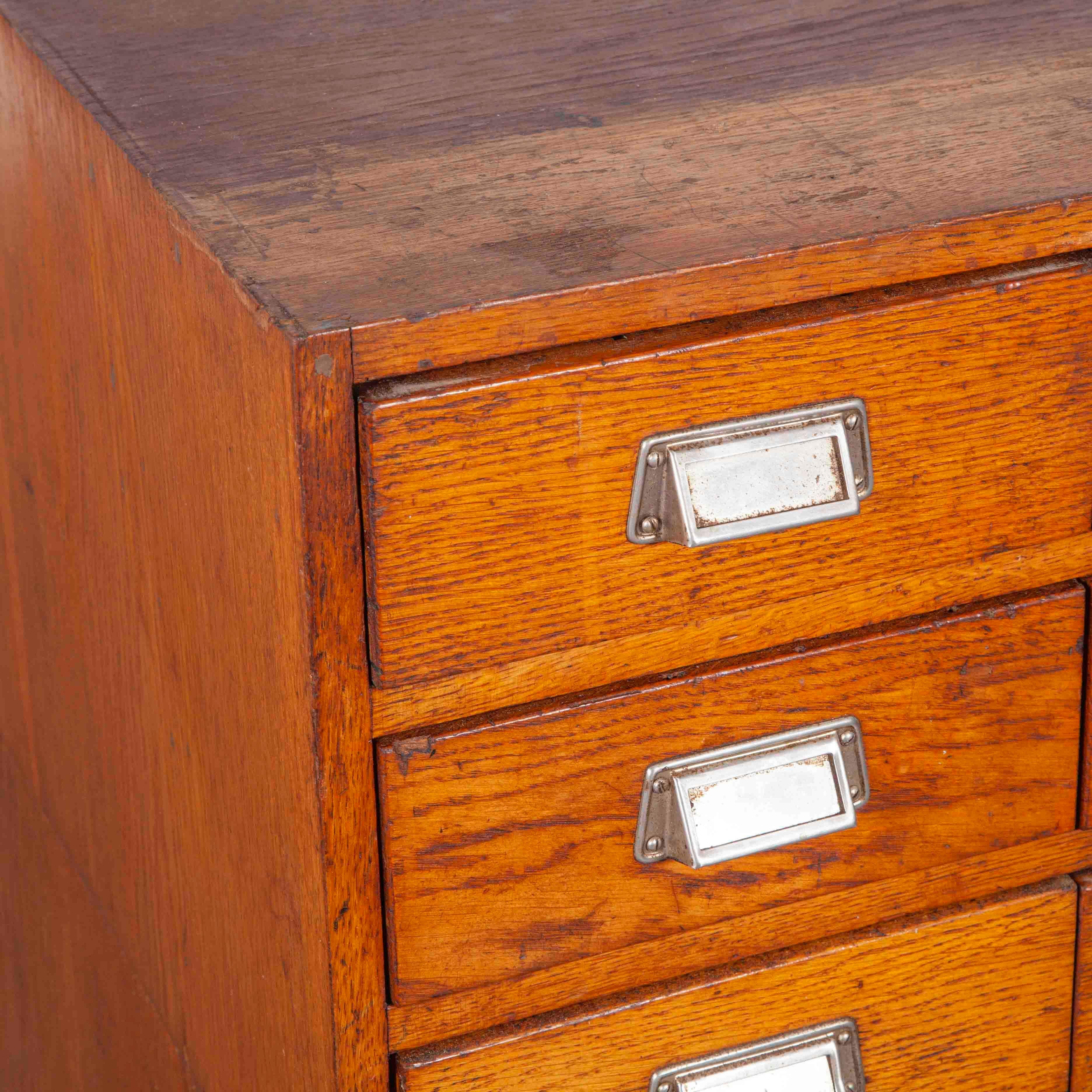 German 1950s Small Oak Multi Drawer Chest of Drawers