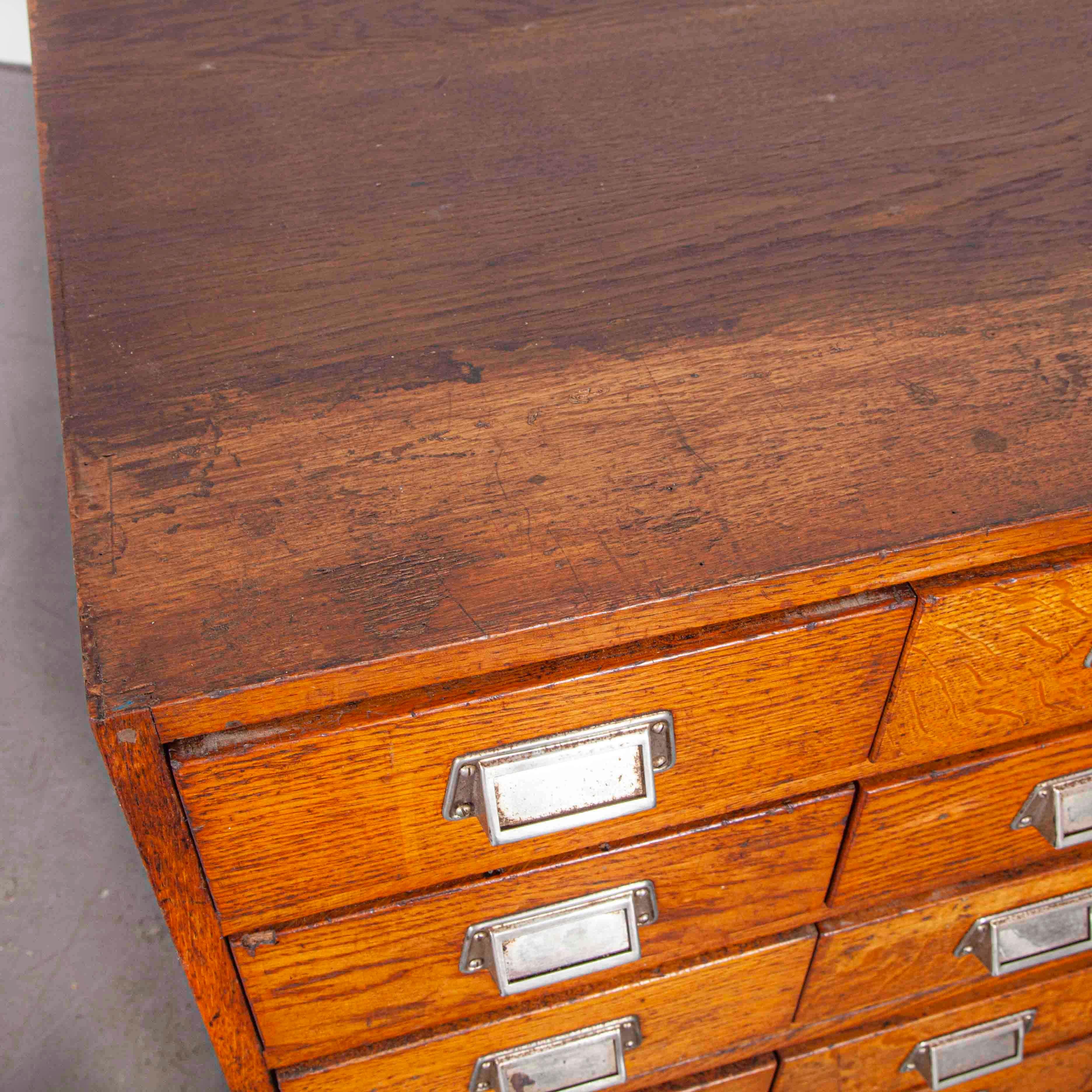 1950s Small Oak Multi Drawer Chest of Drawers 1
