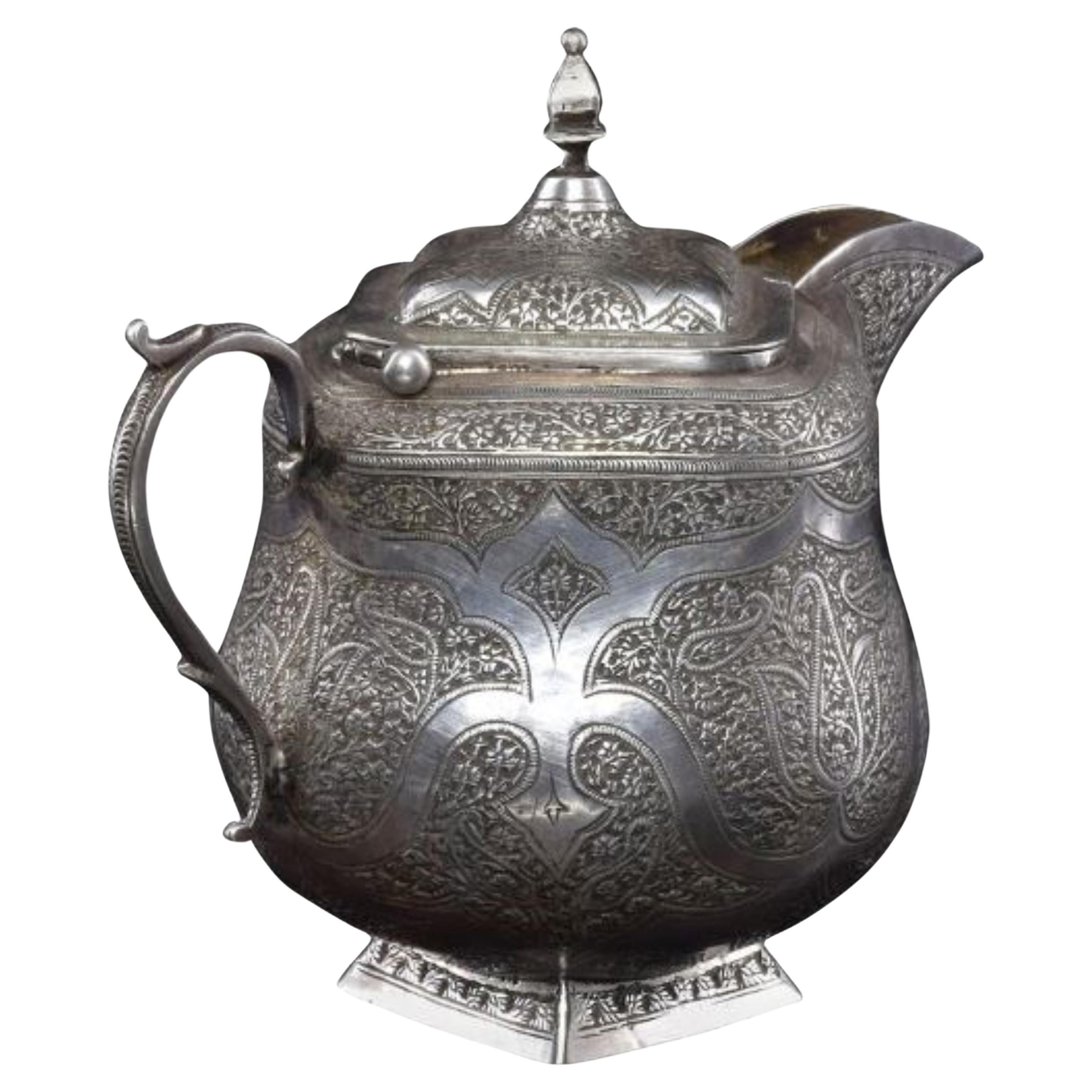 1950er Jahre Kleine Sterling Silber Traditionelle Teekanne