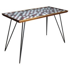 1950s small table Mosaic top and metal Hairpin Legs