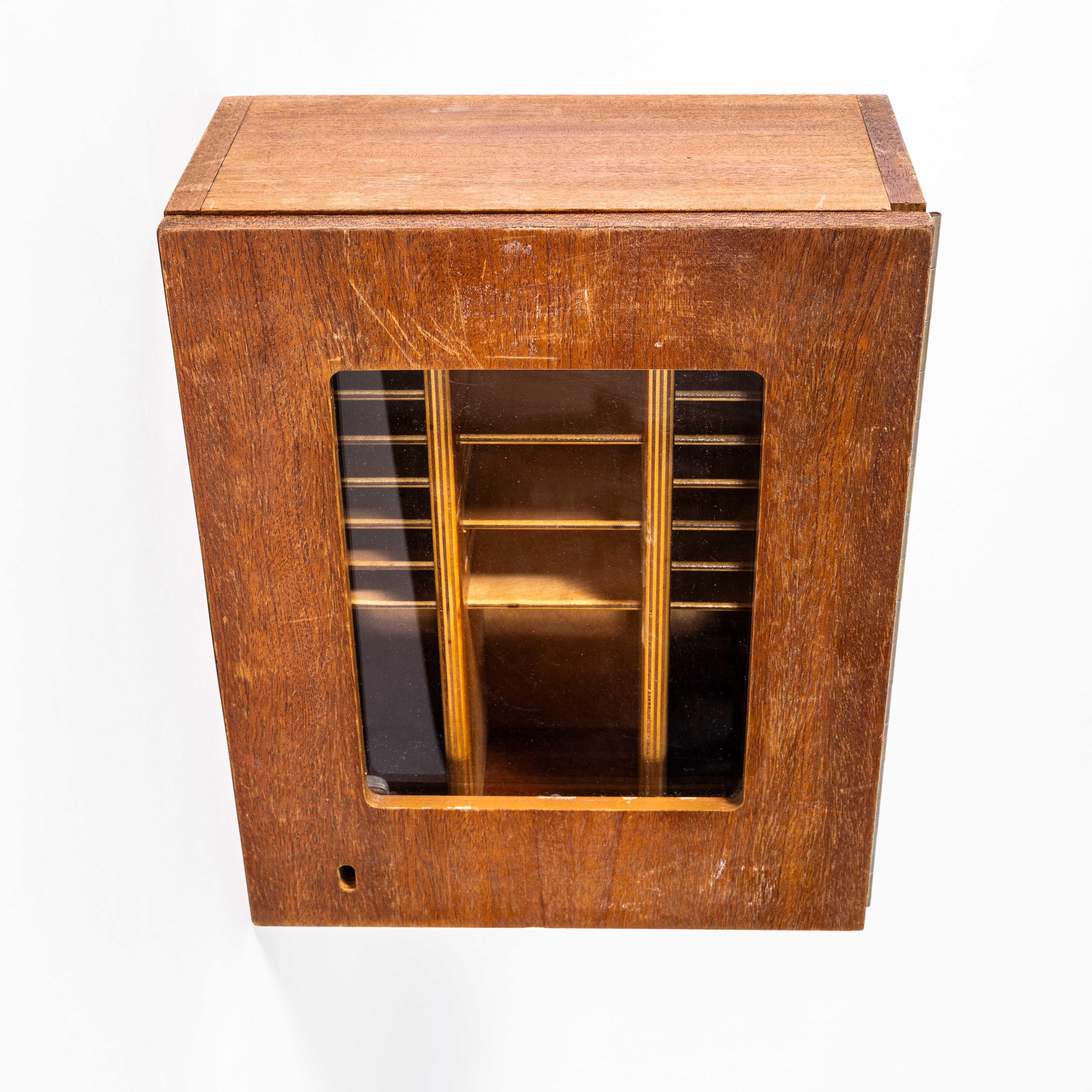 French 1950’s Small Wooden Office Cabinet For Sale