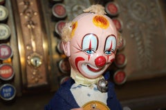 1950er Jahre Smiling Sam Karneval Mann Clown Wind Up Japan Tin Spielzeug
