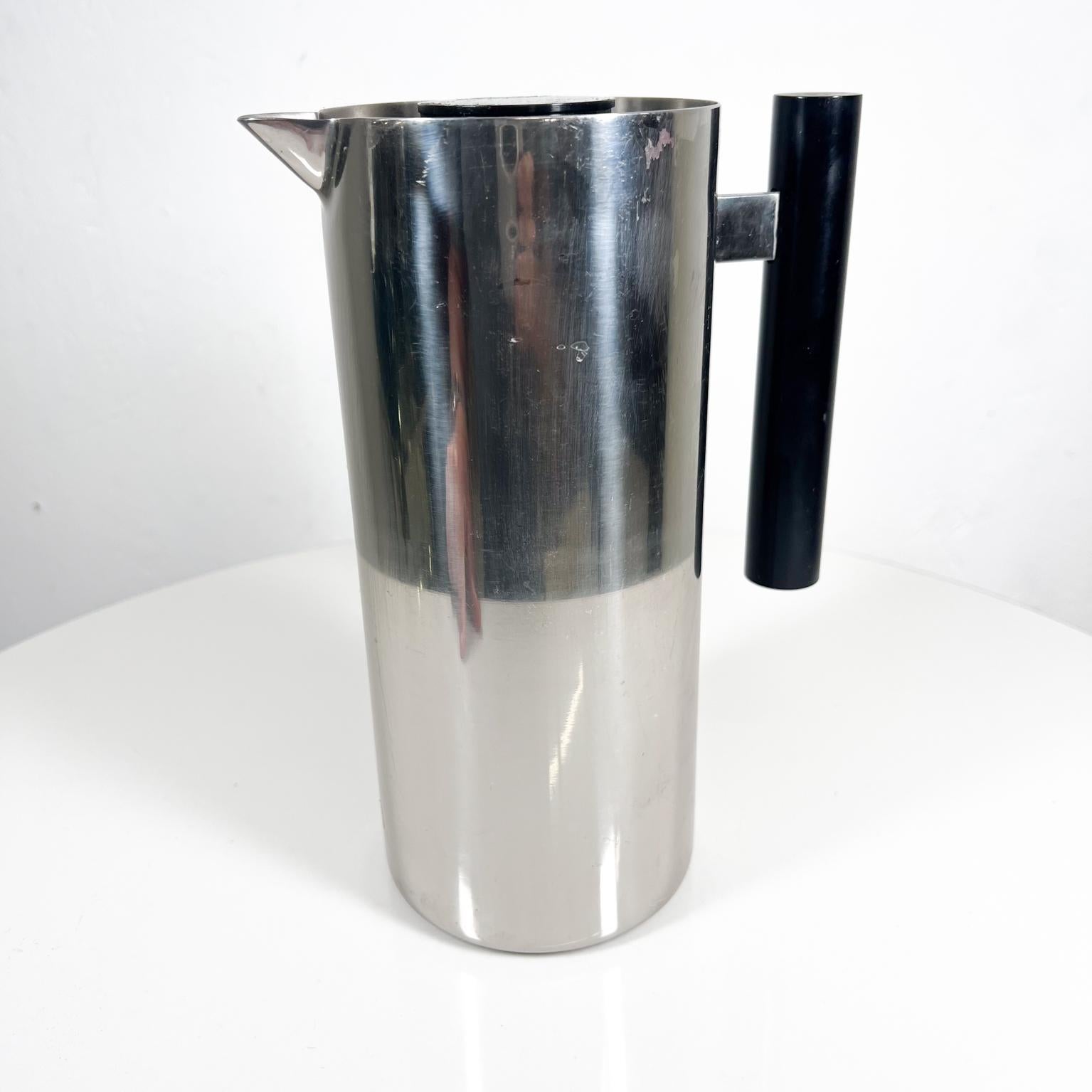 Stainless Steel 1950s Smith Metal Arts Stainless Modern Pitcher Carafe Buffalo NY For Sale