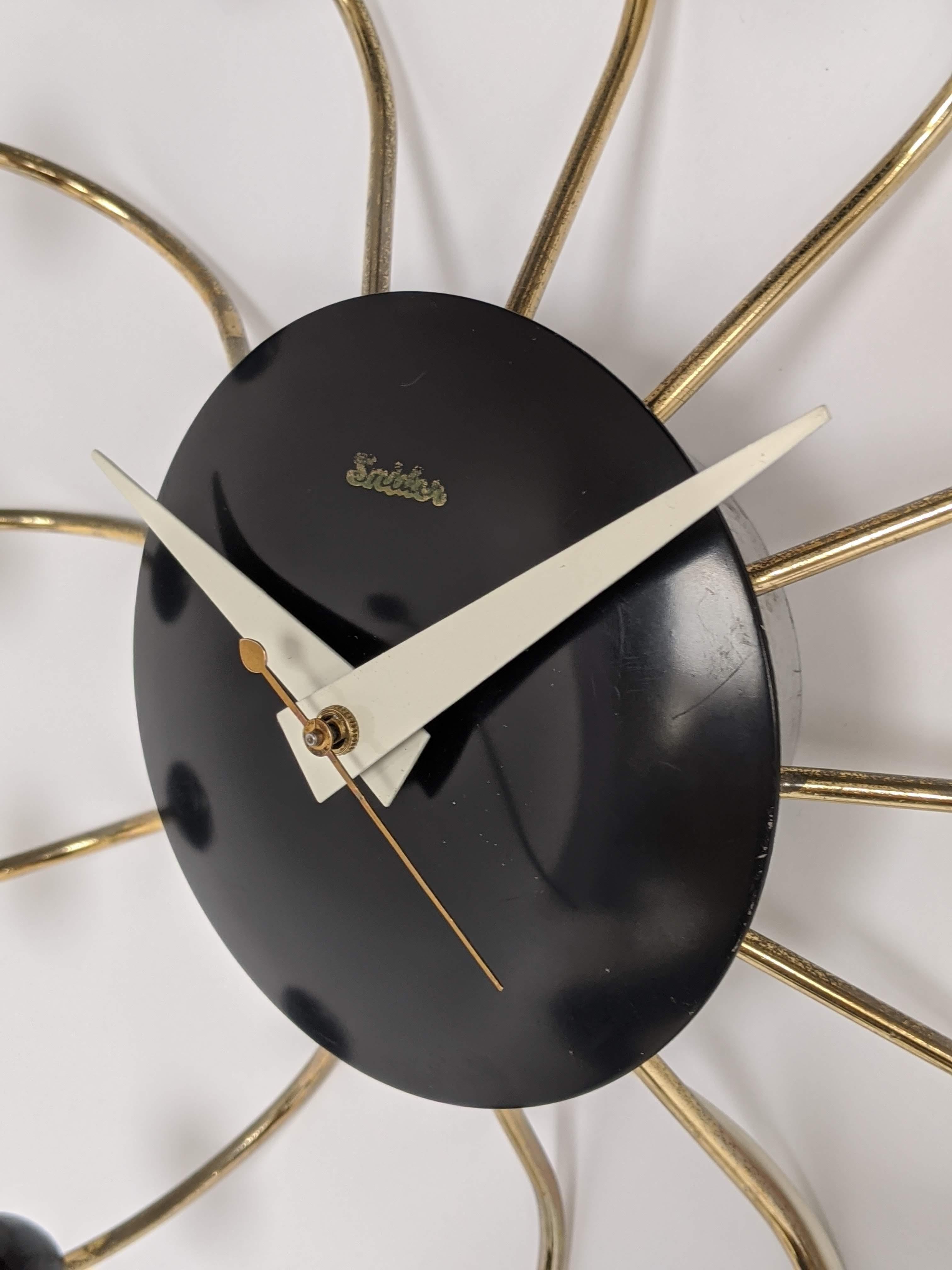 Mid-20th Century 1950s Snider Spider Electric Wall Clock