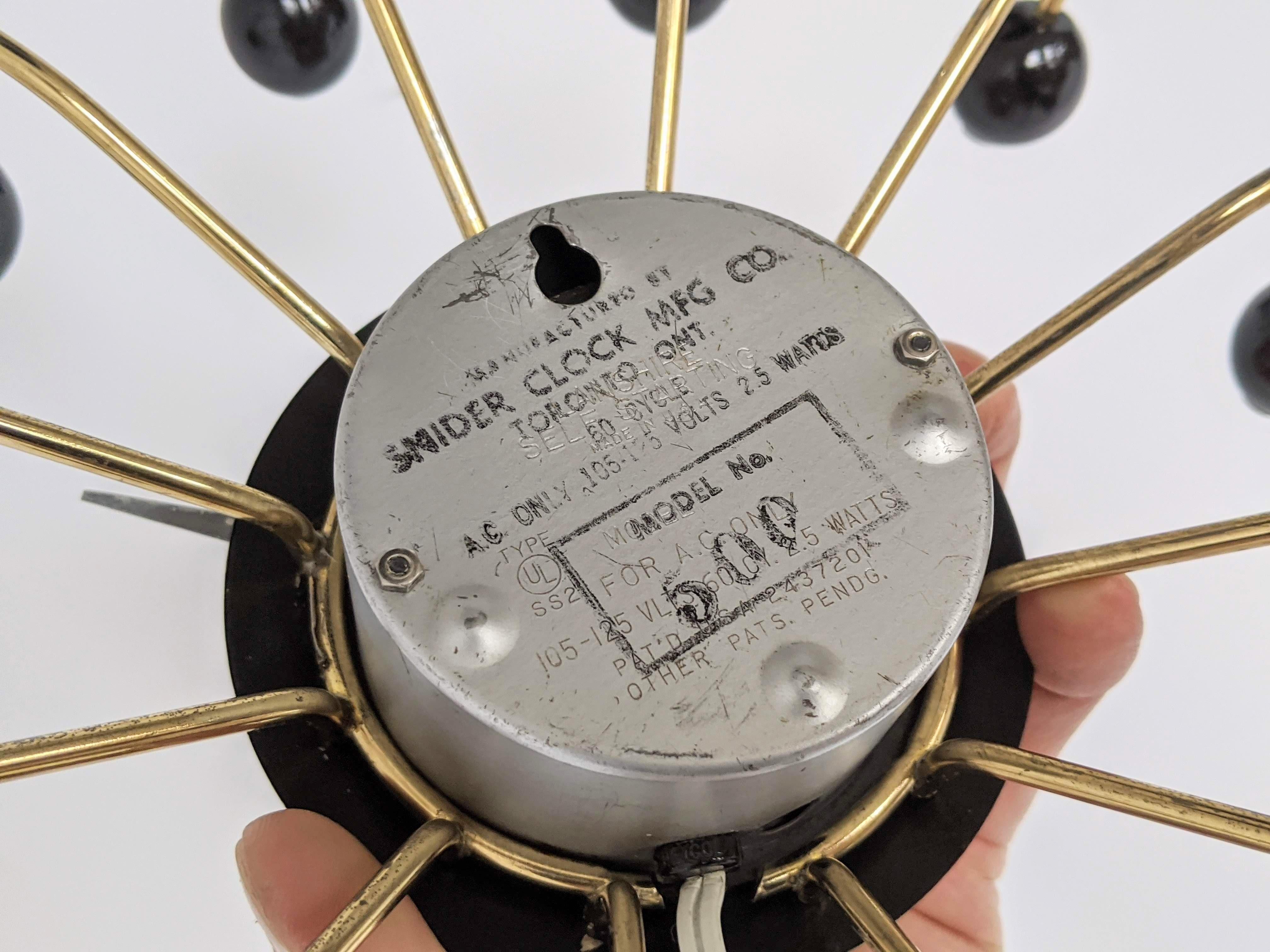 1950s Snider Spider Electric Wall Clock 2