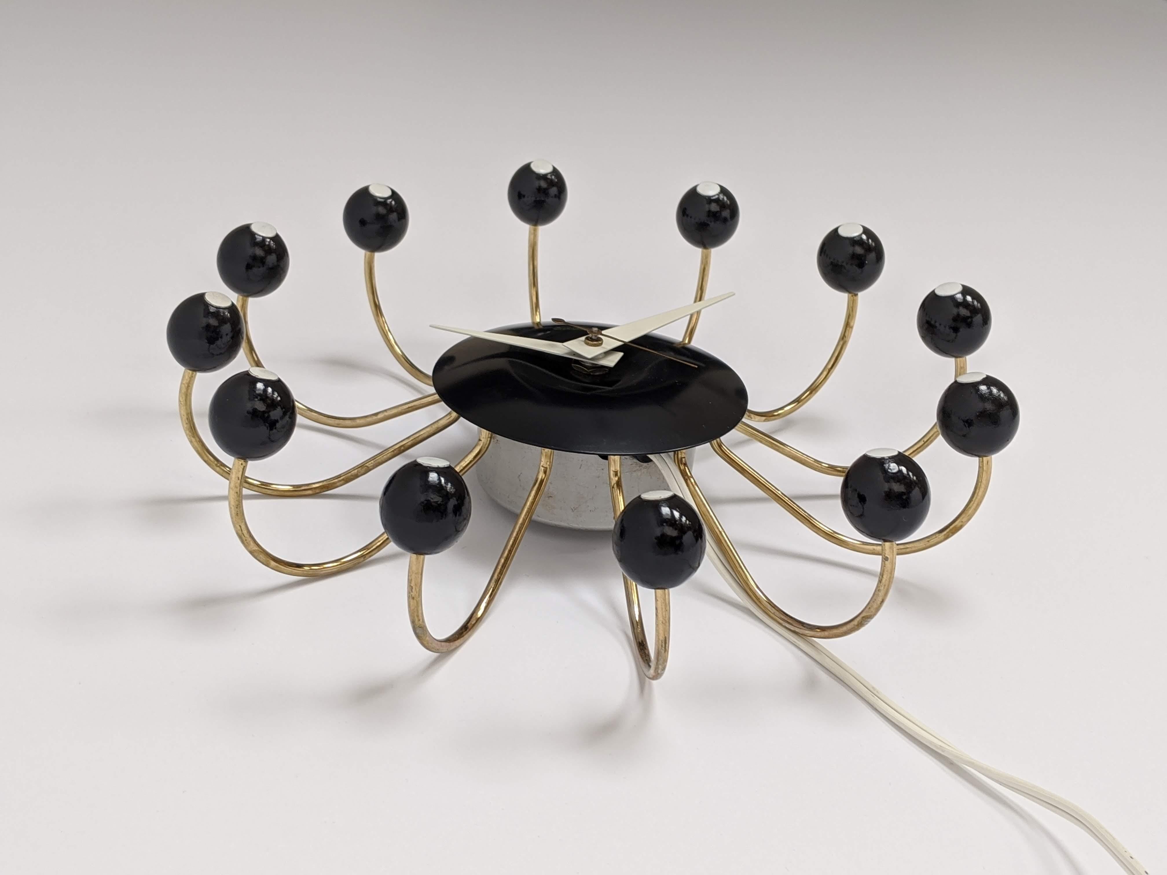 Canadian 1950s Snider Spider Electric Wall Clock