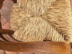 1950er Sofa und Sessel Set in Kastanie mit Stroh Italienisch