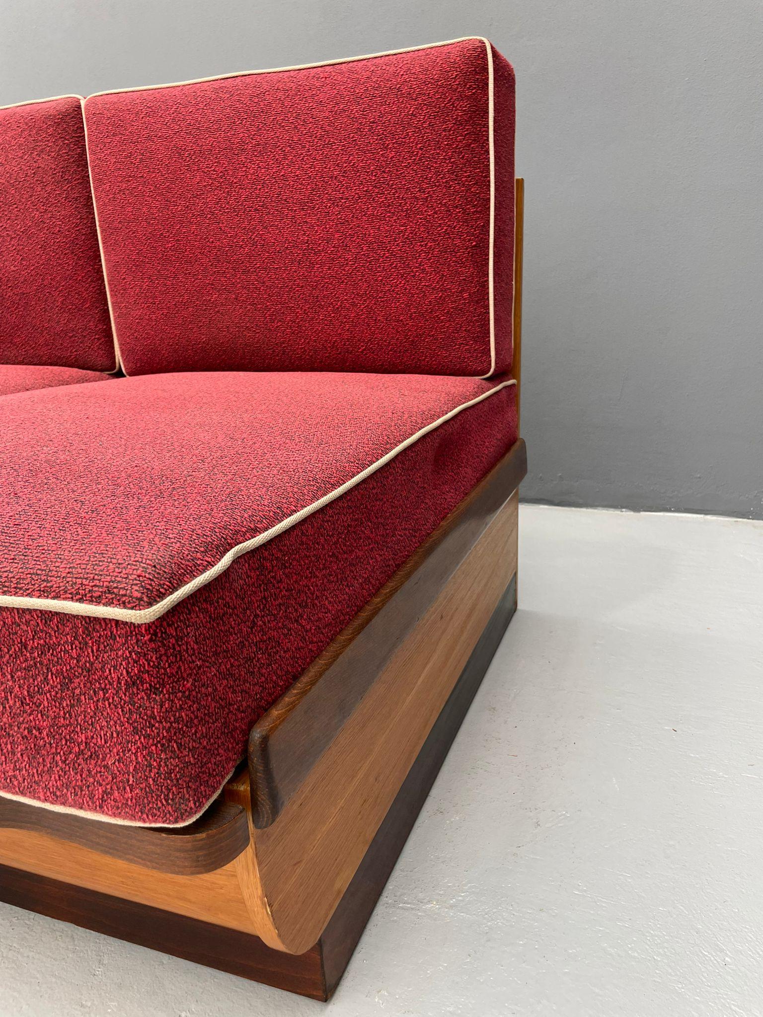 1950s Sofa Bed by Jindřich Halabala for UP Závody Rousínov, Czechoslovakia For Sale 5