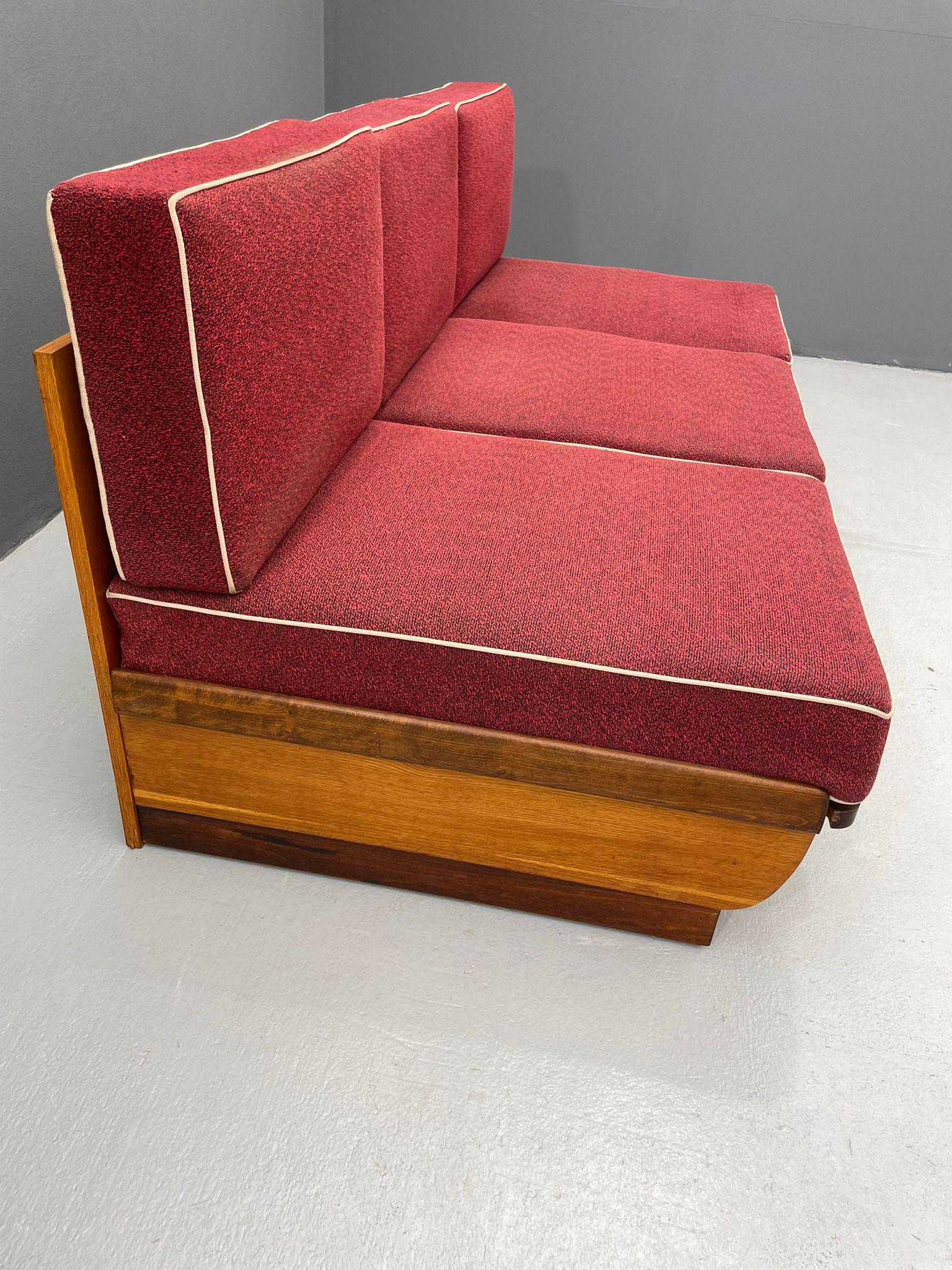 1950s Sofa Bed by Jindřich Halabala for UP Závody Rousínov, Czechoslovakia For Sale 8