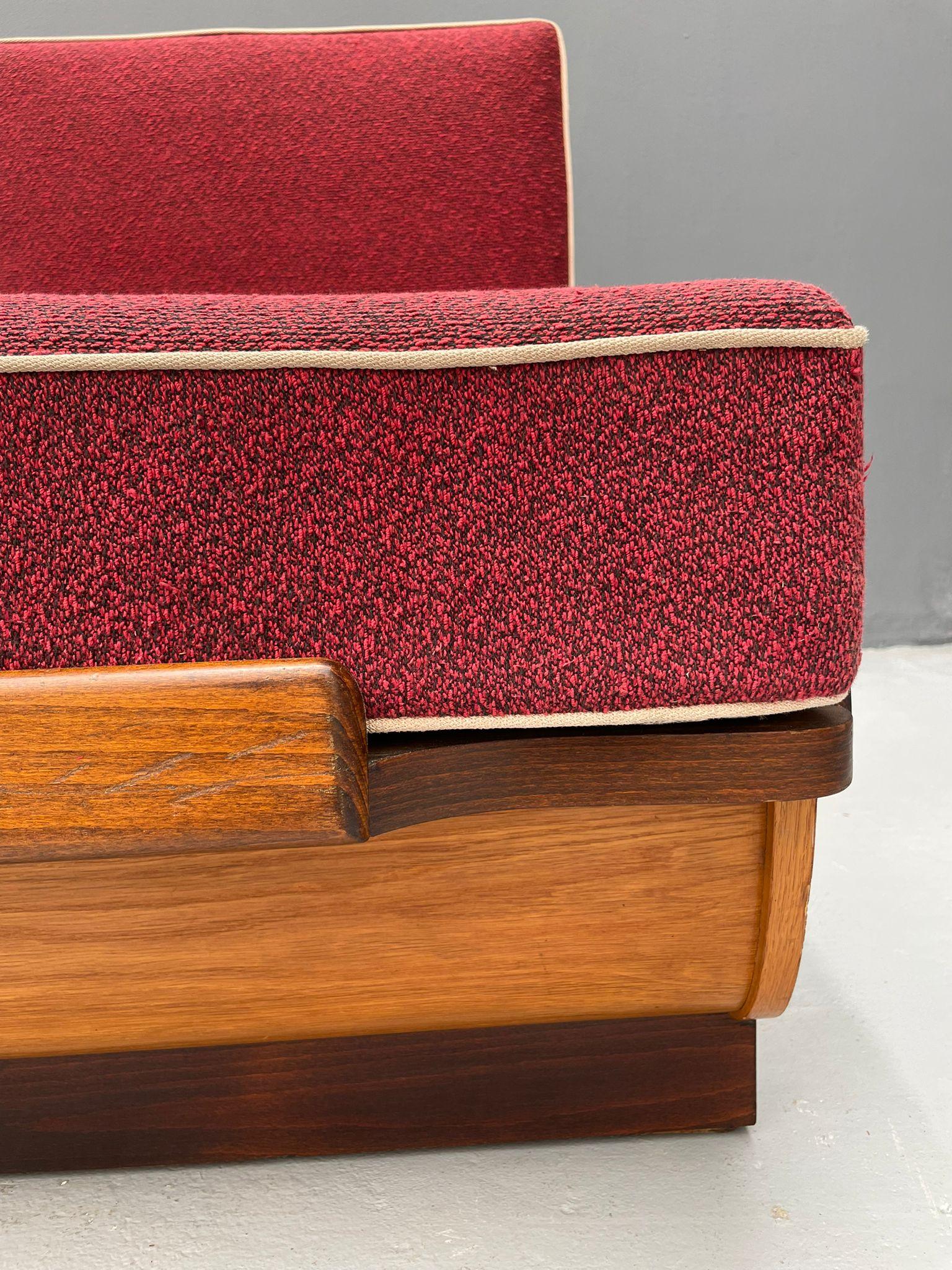 1950s Sofa Bed by Jindřich Halabala for UP Závody Rousínov, Czechoslovakia For Sale 9
