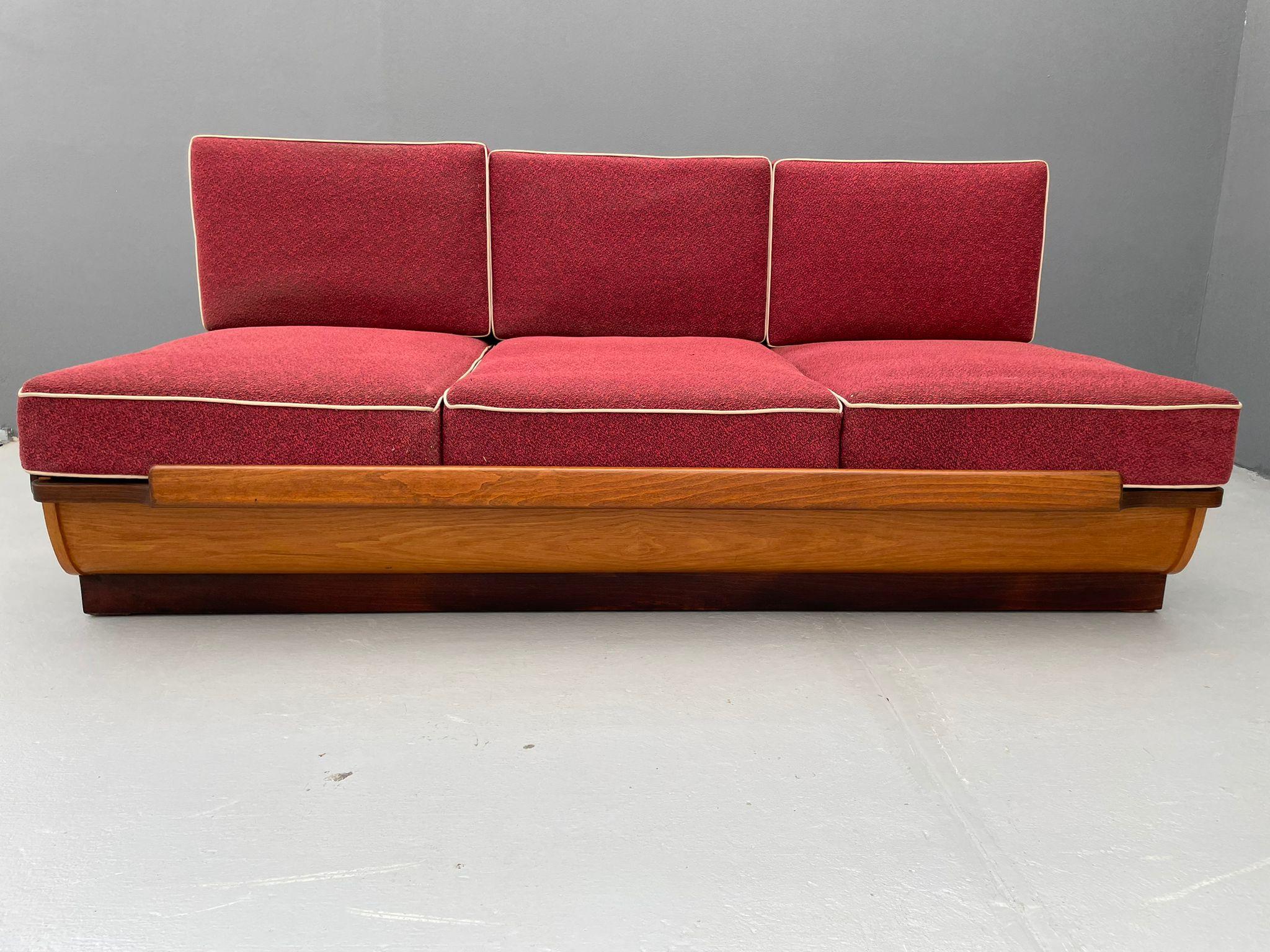 1950s Sofa Bed by Jindřich Halabala for UP Závody Rousínov, Czechoslovakia For Sale 10