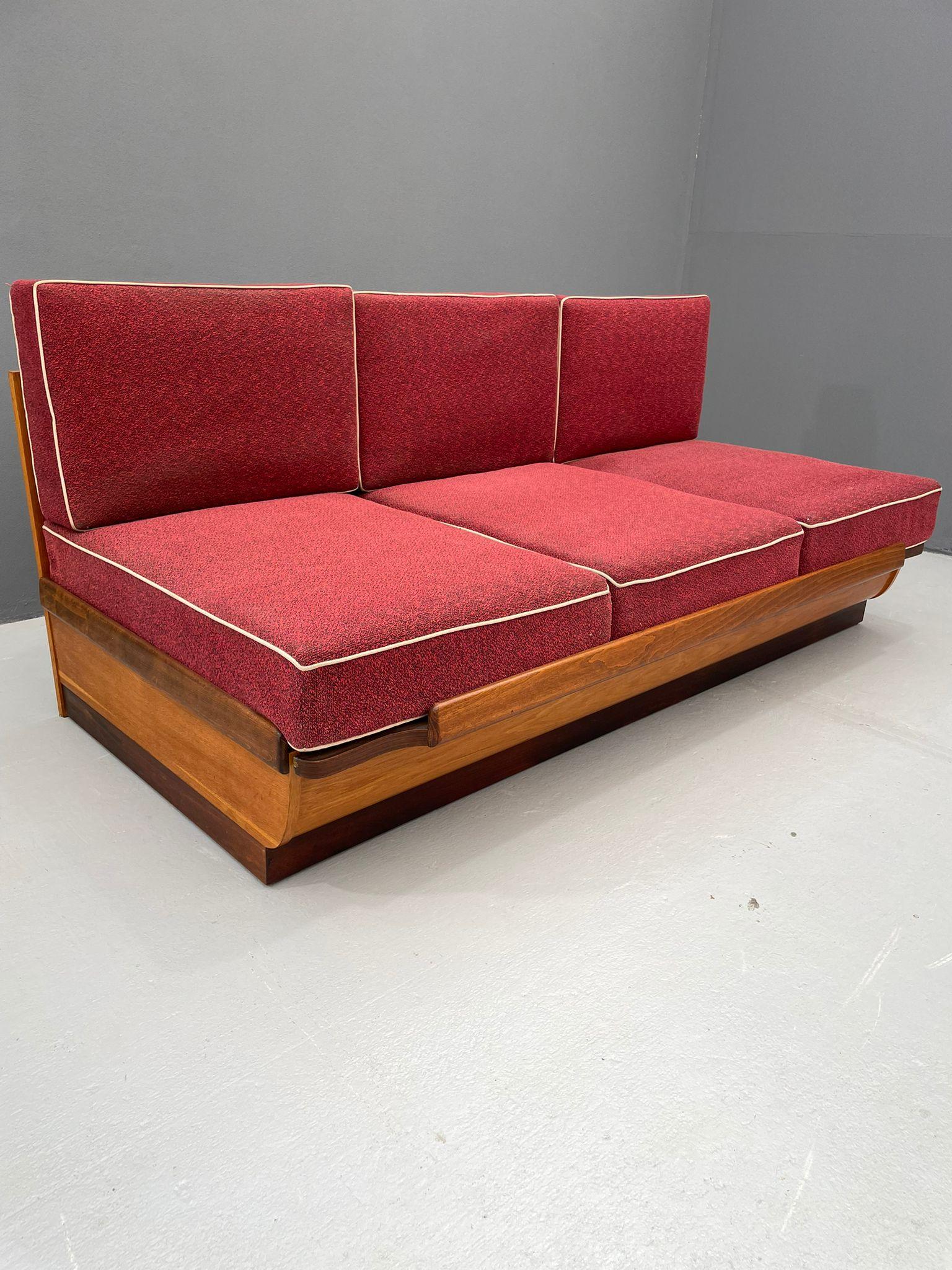 1950s Sofa Bed by Jindřich Halabala for UP Závody Rousínov, Czechoslovakia For Sale 12