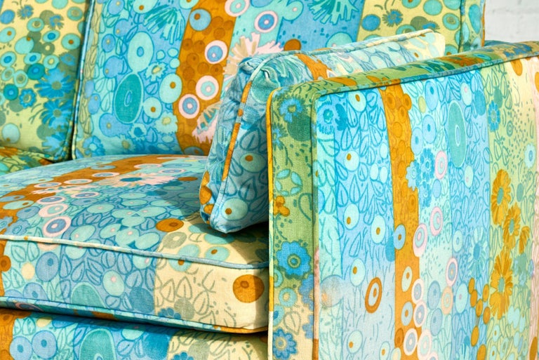1950's Sofa in Jack Lenor Larson Fabric For Sale at 1stDibs