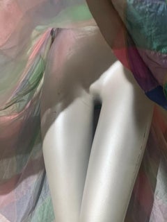 1950s Soft Flowing Plaid Silk Organza Dress in Pink Blue & Teal