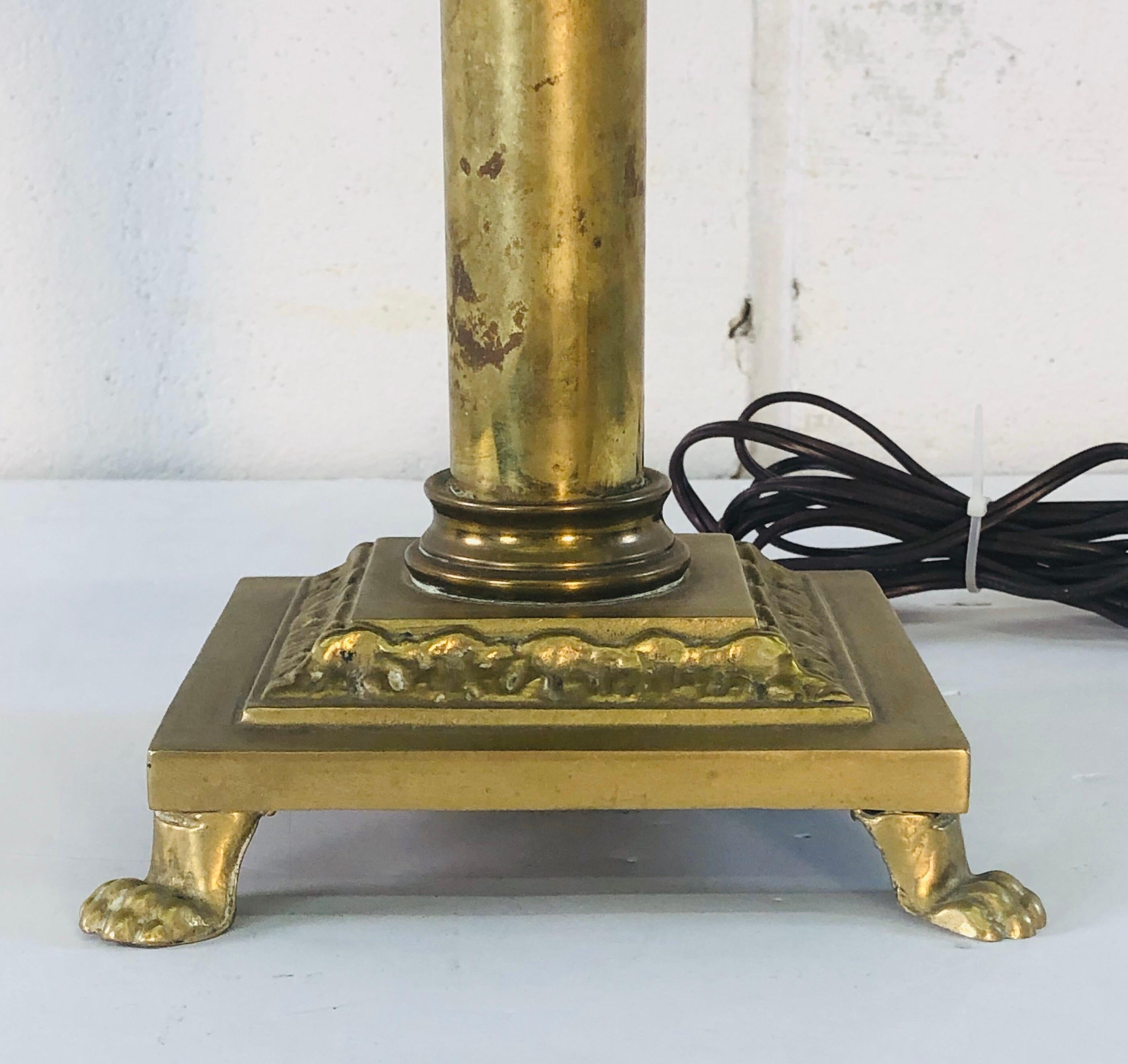 vintage brass lamp with brass shade